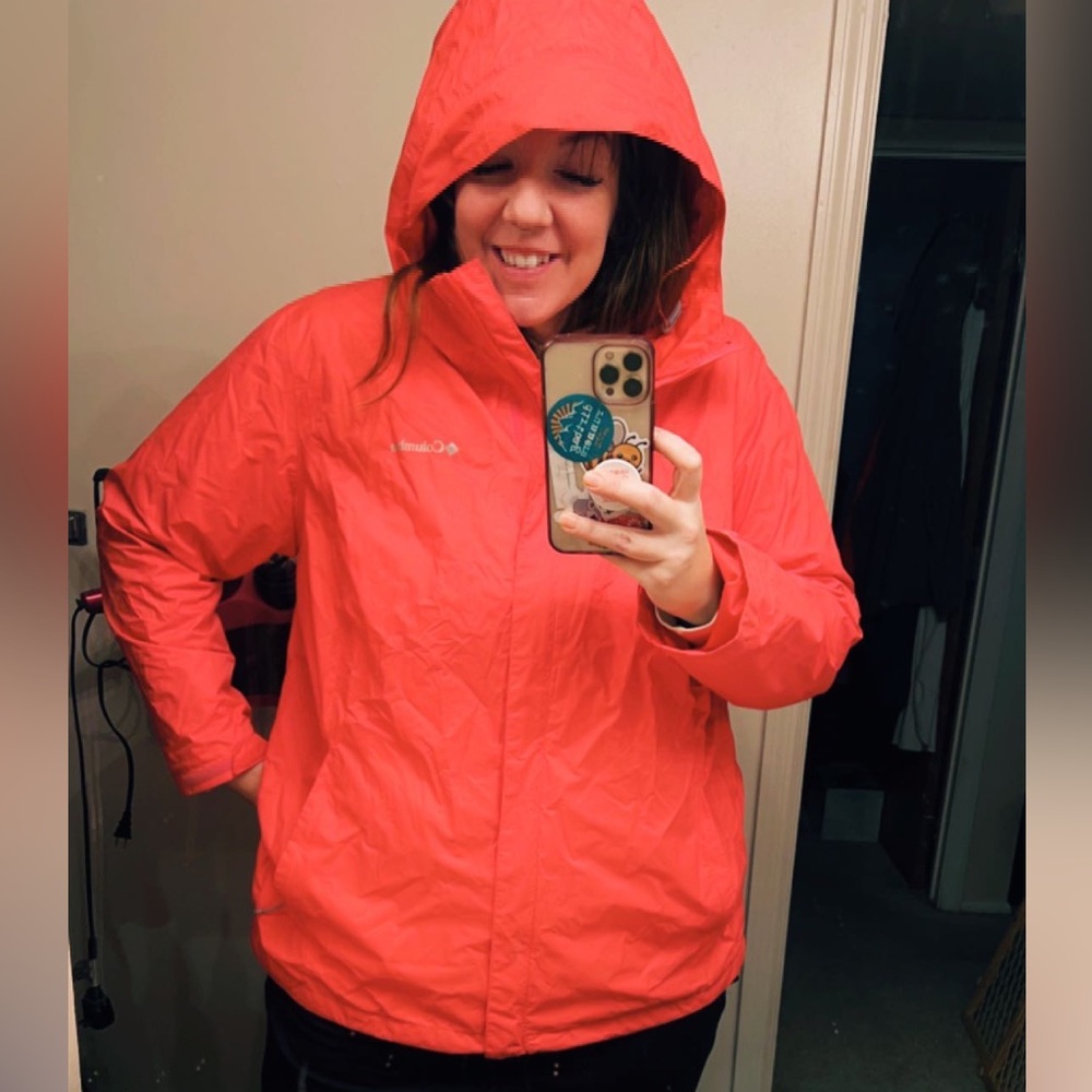 Columbia rain jacket coral pink 3x